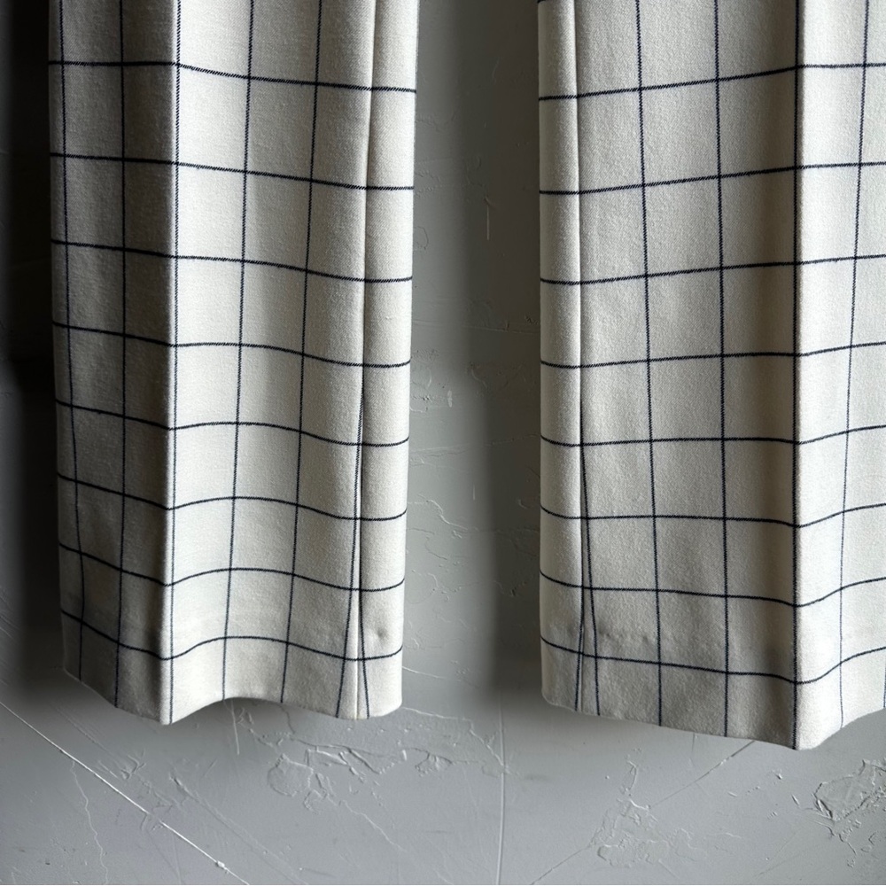 Derek Lamb 10 Crosby Ivory & Blue Plaid High Rise Straight Leg Trousers Sz 4 - Picture 4 of 12